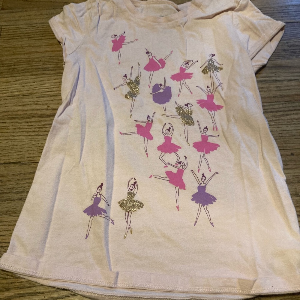 Girl Osh Kosh top pink with ballerinas size 5T